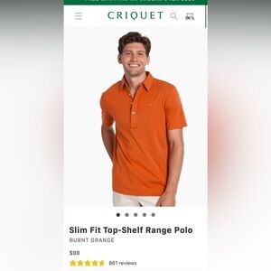Criquet Orange Top-Shelf Range Polo